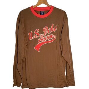 U.S POLO Assoc. Shirt Brown/Orange 2XL NWT